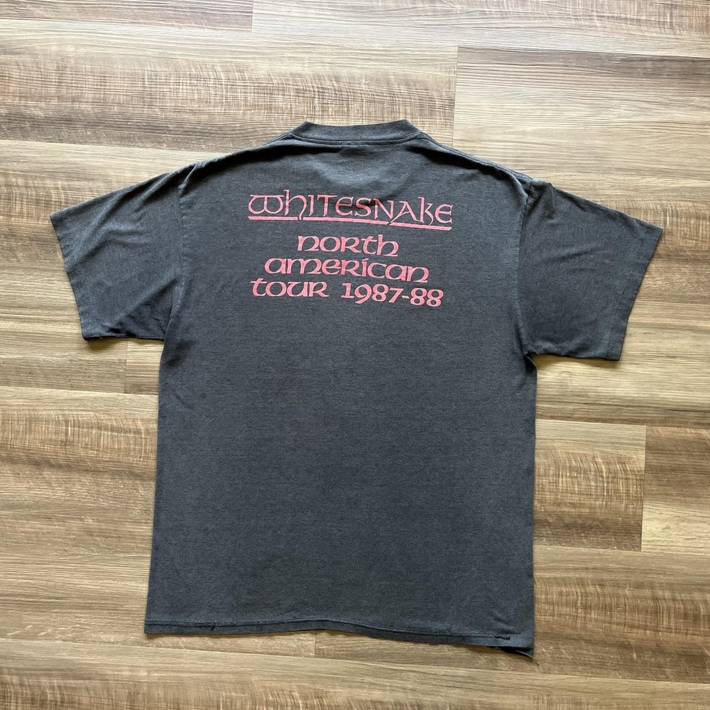 Vintage Whitesnake Shirt Mens XL Gray North American Tour 1987 88 Spring Ford - Picture 7 of 11